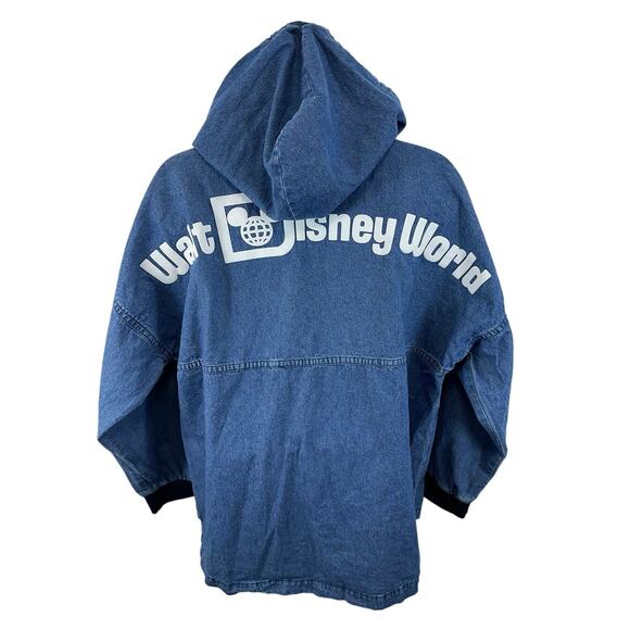 Disney World Spirit Jersey Hooded Denim Pullover Size Large Unisex - Picture 2 of 10